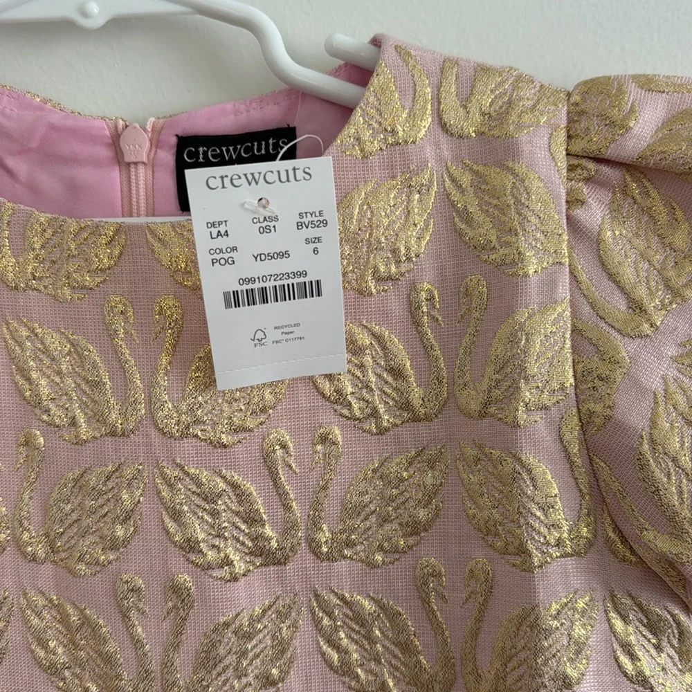 Girls' jacquard swan dress. J crew - Picture 6 of 7